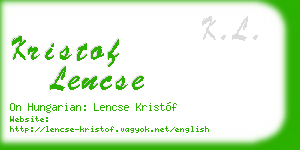 kristof lencse business card