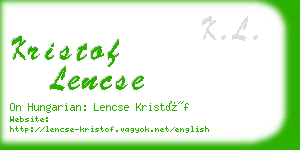 kristof lencse business card